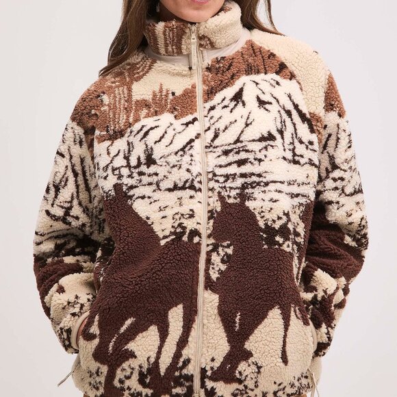 Kuwalla Wild horses fleece loose jacket - Picture 1 of 3